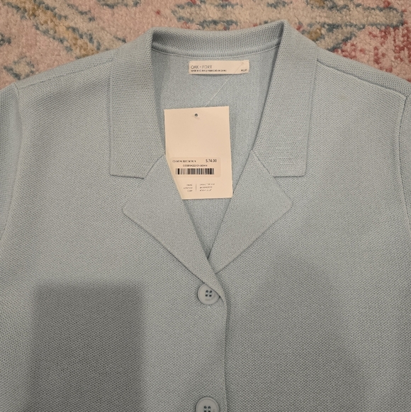 Oak and Fort Blue Knit Button Up - Picture 2 of 8